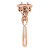 Halo Style Engagement Ring Mounting in 18 Karat Rose Gold for Round Stone, 4.35 grams