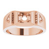 Accented Ring Mounting in 18 Karat Rose Gold for Round Stone, 12.08 grams