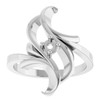 Family Freeform Ring Mounting in 18 Karat White Gold for Round Stone, 5.44 grams