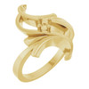 Family Freeform Ring Mounting in 18 Karat Yellow Gold for Round Stone, 5.73 grams