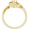 Family Freeform Ring Mounting in 18 Karat Yellow Gold for Round Stone, 5.73 grams