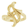 Family Freeform Ring Mounting in 18 Karat Yellow Gold for Round Stone, 5.73 grams