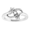 Family Freeform Ring Mounting in 18 Karat White Gold for Round Stone, 3.78 grams