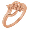 Family Freeform Ring Mounting in 18 Karat Rose Gold for Round Stone, 3.98 grams