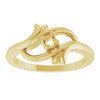 Family Freeform Ring Mounting in 18 Karat Yellow Gold for Round Stone, 3.98 grams