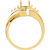 Accented Ring Mounting in 10 Karat Rose Gold for Oval Stone, 4.48 grams