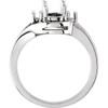 Accented Ring Mounting in 10 Karat White Gold for Oval Stone, 3.43 grams