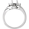 Accented Ring Mounting in 18 Karat White Gold for Oval Stone, 3.69 grams