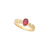 Bezel Set Ring Mounting in 18 Karat Rose Gold for Oval Stone, 4.76 grams