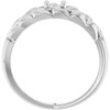 Family Ring Mounting in 18 Karat White Gold for Round Stone, 4.31 grams