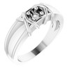 Family Ring Mounting in 18 Karat White Gold for Round Stone, 6.35 grams