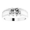 Family Ring Mounting in 18 Karat White Gold for Round Stone, 6.35 grams