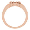 Family Ring Mounting in 18 Karat Rose Gold for Round Stone, 6.68 grams