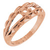 Family Ring Mounting in 18 Karat Rose Gold for Round Stone, 4.53 grams