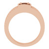 Family Ring Mounting in 18 Karat Rose Gold for Round Stone, 7.57 grams