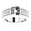 Family Ring Mounting in 18 Karat White Gold for Round Stone, 7.2 grams