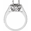 Halo Style Ring Mounting in 14 Karat Rose Gold for Oval Stone, 4.4 grams