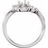 Family Ring Mounting in 10 Karat White Gold for Round Stone, 4.34 grams