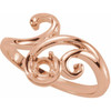 Family Ring Mounting in 14 Karat Rose Gold for Round Stone, 5.04 grams