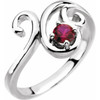 Family Ring Mounting in Platinum for Round Stone, 7.87 grams