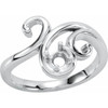 Family Ring Mounting in 18 Karat White Gold for Round Stone, 5.75 grams