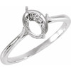 Solitaire Ring Mounting in 10 Karat White Gold for Oval Stone, 1.79 grams