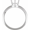 Solitaire Ring Mounting in 10 Karat White Gold for Oval Stone, 1.91 grams