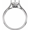 Solitaire Ring Mounting in 18 Karat White Gold for Oval Stone, 2.37 grams