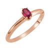 Solitaire Ring Mounting in 10 Karat Rose Gold for Oval Stone, 1.33 grams