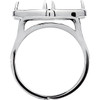 Cabochon Ring Mounting in 18 Karat White Gold for Cushion Stone, 6.06 grams