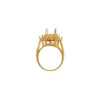 Halo Style Ring Mounting in 18 Karat Yellow Gold for Oval Stone, 6.01 grams