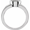 Bezel Set Ring Mounting in Platinum for Oval Stone, 6.74 grams
