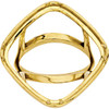 Cabochon Ring Mounting in 10 Karat Yellow Gold for Cushion Stone, 4.68 grams