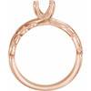 Solitaire Engagement Ring Mounting in 18 Karat Rose Gold for Round Stone, 5.22 grams