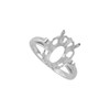 Fleur de Lis Ring Mounting in Platinum for Oval Stone, 5.22 grams