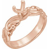 Solitaire Engagement Ring Mounting in 14 Karat Rose Gold for Round Stone, 6.22 grams