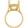 Rope Ring Mounting in 18 Karat Yellow Gold for Oval Stone, 5.17 grams