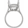 Rope Ring Mounting in 10 Karat White Gold for Oval Stone, 3.7 grams