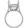 Rope Ring Mounting in 10 Karat White Gold for Oval Stone, 3.7 grams