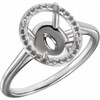 Halo Style Ring Mounting in Sterling Silver for Oval Stone, 2.46 grams
