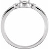 Family Stackable Ring Mounting in 18 Karat White Gold for Round Stone, 2.23 grams