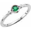 Family Stackable Ring Mounting in 18 Karat White Gold for Round Stone, 2.23 grams