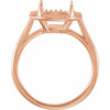 Halo Style Ring Mounting in 18 Karat Rose Gold for Oval Stone, 3.72 grams