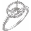 Halo Style Ring Mounting in 18 Karat White Gold for Oval Stone, 3.54 grams