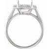 Halo Style Ring Mounting in Platinum for Oval Stone, 4.84 grams