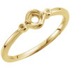 Family Stackable Ring Mounting in 18 Karat Yellow Gold for Round Stone, 2.35 grams