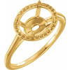 Halo Style Ring Mounting in 10 Karat Yellow Gold for Oval Stone, 2.73 grams