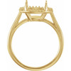 Halo Style Ring Mounting in 10 Karat Yellow Gold for Oval Stone, 2.73 grams