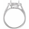 Halo Style Ring Mounting in 10 Karat White Gold for Oval Stone, 2.67 grams