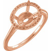 Halo Style Ring Mounting in 10 Karat Rose Gold for Oval Stone, 2.73 grams